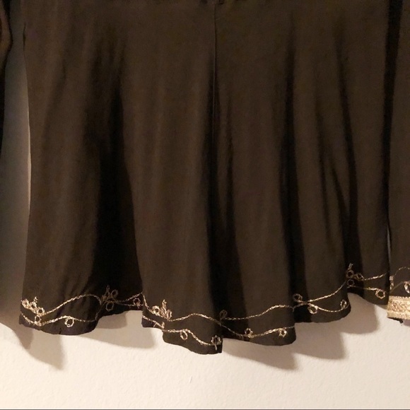 Emma Caine brown metallic gold trim tunic blouse - Picture 13 of 16